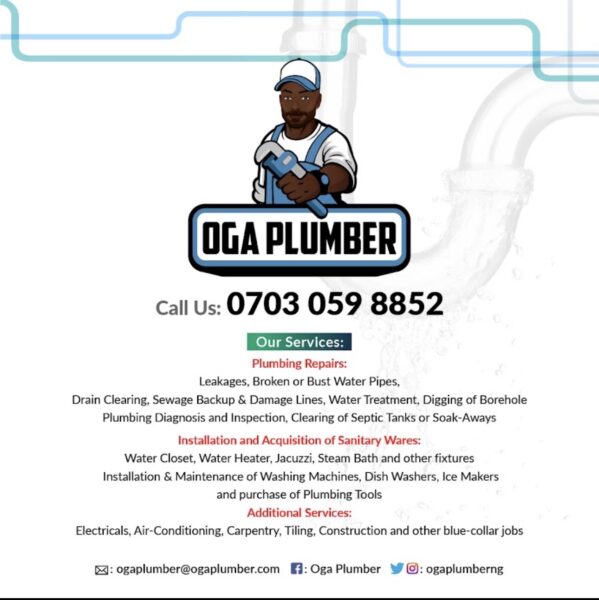 Oga Plumber Nigeria – Expert Plumbing Repairs, Installations & Borehole Services