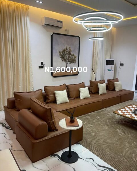 Luxury Custom L-Shape Sofa in Nigeria – Premium Sectional Couch (Made-to-Order with Warranty)
