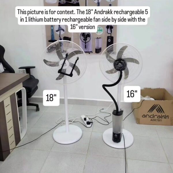 Andrakk 18” Rechargeable Mist Fan for Sale in Lagos – Up to 15 Hours Backup | Inverter & Solar Compatible