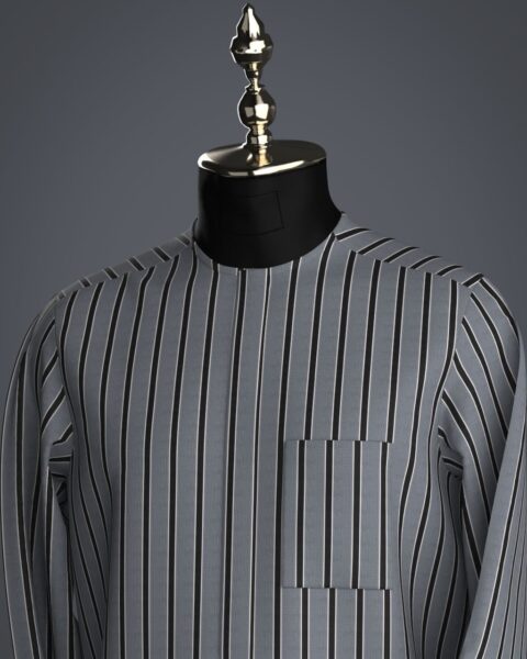 Luxury Men’s Native Wear (Senator/Kaftan) in Nigeria – Premium Striped Design | Available in Bale