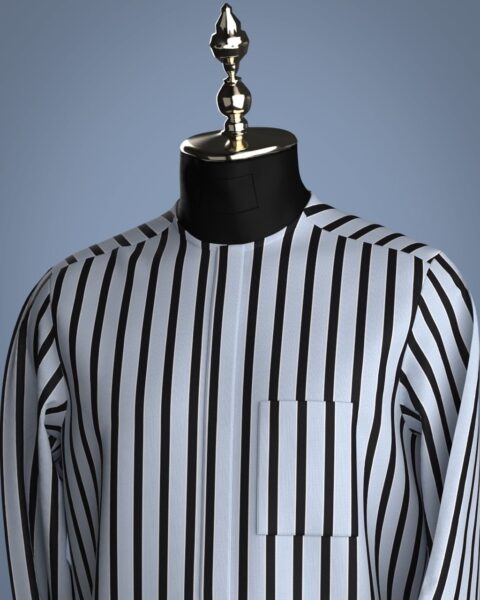 Luxury Men’s Native Wear (Senator/Kaftan) in Nigeria – Premium Striped Design | Available in Bale