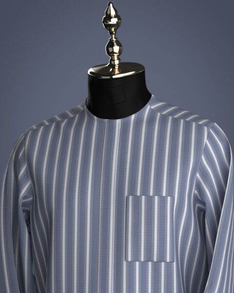 Luxury Men’s Native Wear (Senator/Kaftan) in Nigeria – Premium Striped Design | Available in Bale