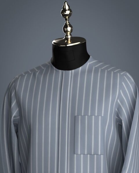 Luxury Men’s Native Wear (Senator/Kaftan) in Nigeria – Premium Striped Design | Available in Bale