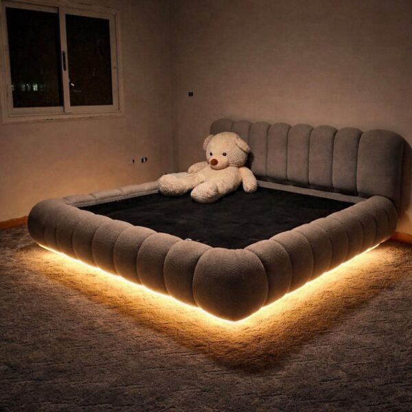 Custom Floating Bedframe with LED Lighting in Lagos | Modern Luxury Bed Frame Nigeria