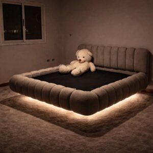Custom Floating Bedframe with LED Lighting in Lagos | Modern Luxury Bed Frame Nigeria