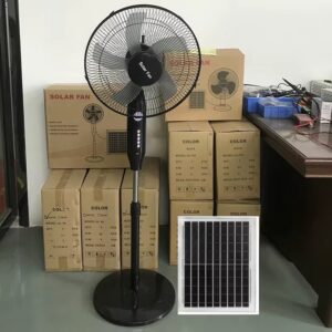 16 Inches Rechargeable Solar Fan with Solar Panel & LED Bulb for Sale in Nigeria