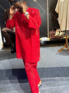 Red Senator Outfit – Premium Men’s Traditional Wear (Abuja)