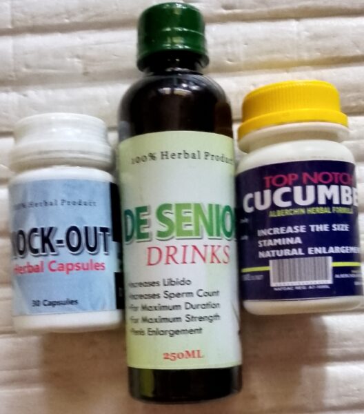 De Senior Men Drink+Nock Out Herbal Capsule+Topnotch Cucumber Cream for Penis Enlargement For Sale in Lagos