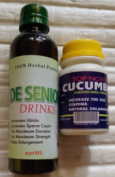De Senior Men Drink+Nock Out Herbal Capsule+Topnotch Cucumber Cream for Penis Enlargement For Sale in Lagos