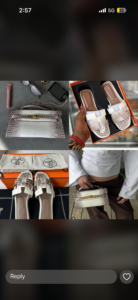 Hermes slippers and bag