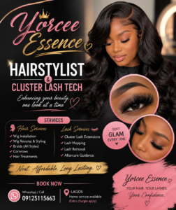 Cluster lash tech and hairstylist