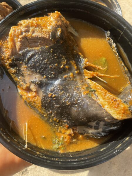 Pepper soup , foodstuffs ,peppered bushmeat.