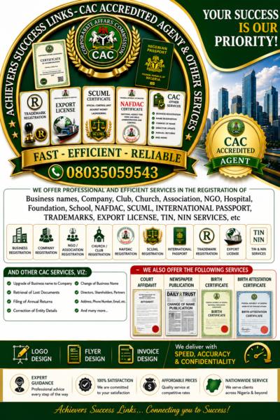 BUSINESS NAME REGISTRATION AND OTHER SERVICES