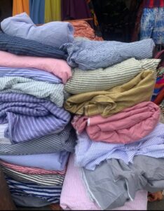 Cotton stripe and checkers fabrics available in different colors.