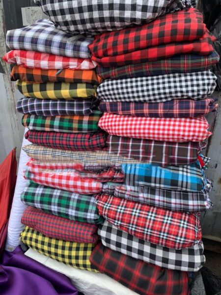 Cotton stripe and checkers fabrics available in different colors.